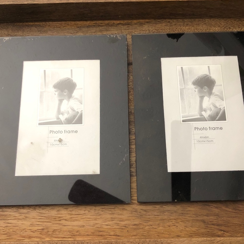 Lot of 2 Imperfect Black Photo Frame Set - Sleek Home Accents